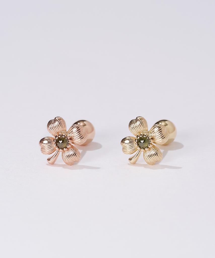 Dorocy 14K Antique Clover Diamond Piercing