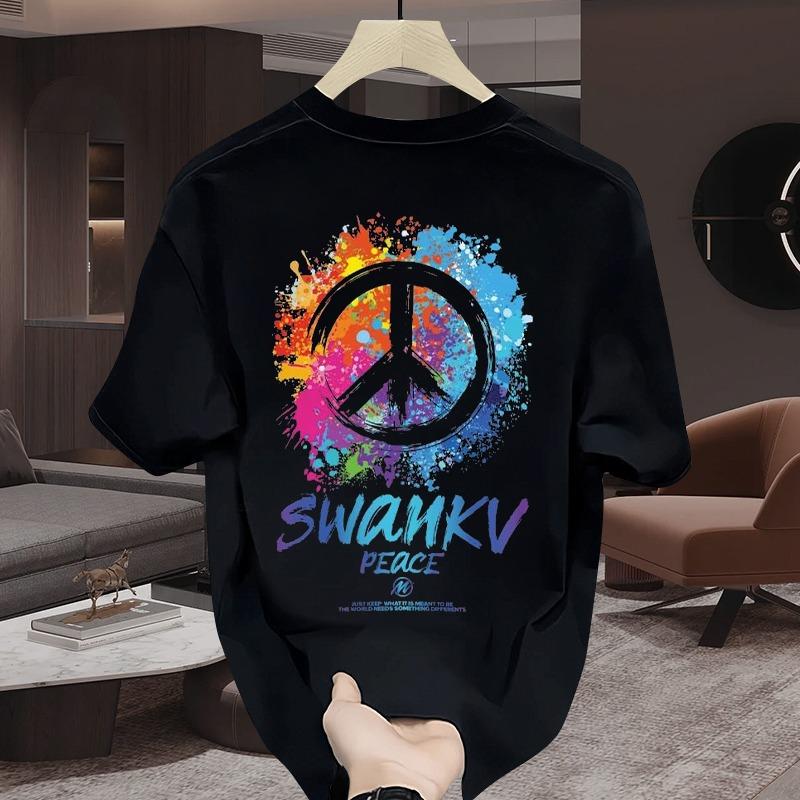 

Summer high-quality 100% cotton American youth short sleeve T-shirt men s and women s fashion brand street baggy top with ins 4XL