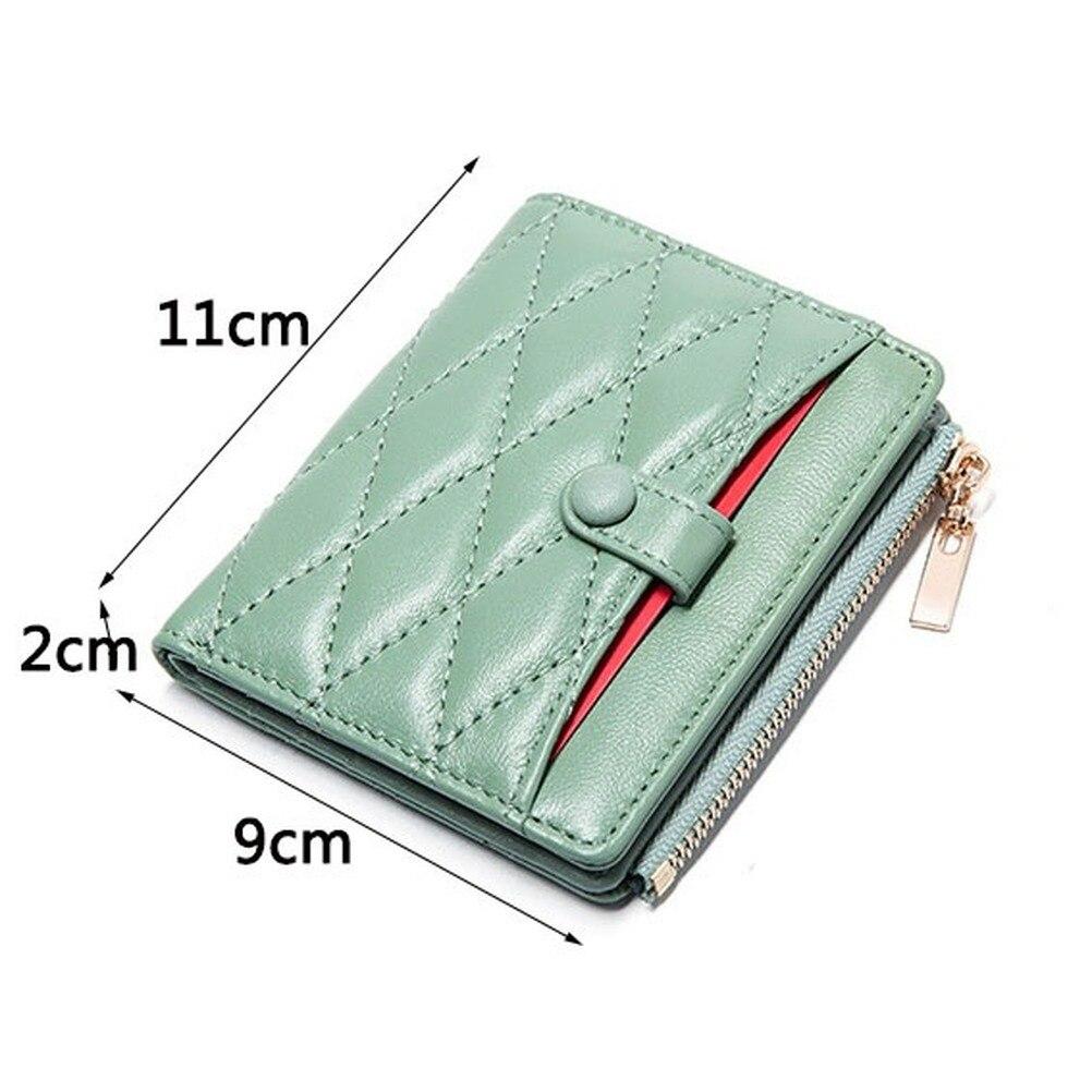 Genuine Leather Wallet Women's Compact Rhomboid Short Sheepskin Card Case 2021 Thin Cute Coin Purse