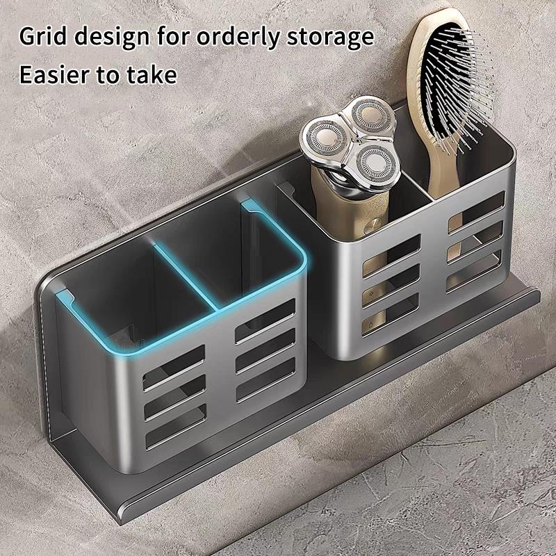 1Pcs New No Drill Wall Mount Bathroom Shelf Makeup Storage Organizer Toiletries Skin Care Product Rack Bathroom Accessories