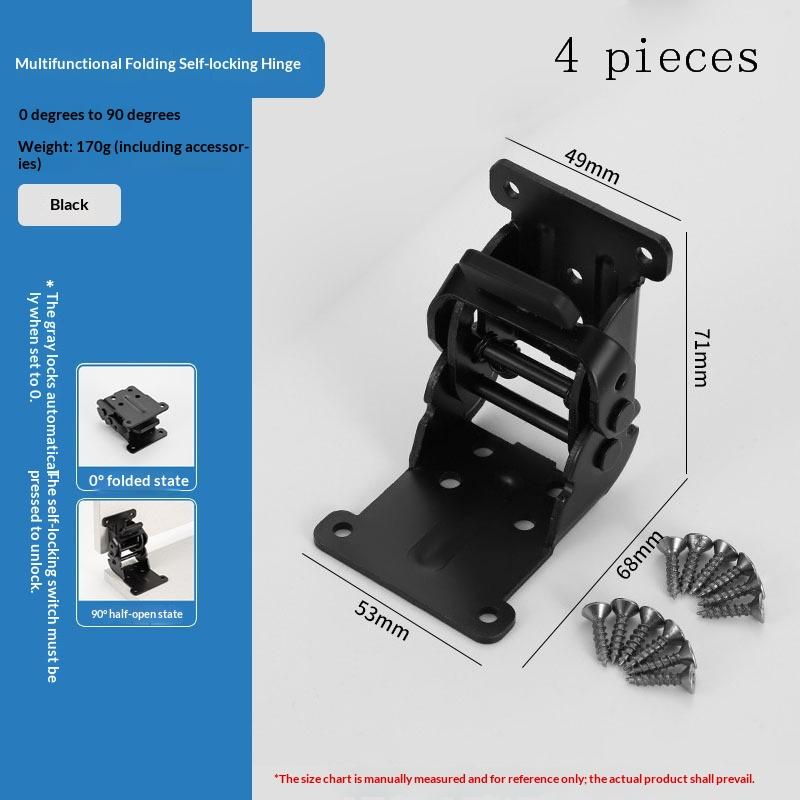 1/4Pcs Connecting Hinges 180 And 90-degree Self-locking Folding Hinges For Table Legs Hardware Accessories