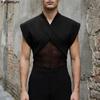 Zomer Mannen Mouwloze Mesh Patchwork Casual Tanktops