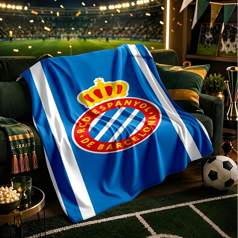Football Espanyol Design Blanket Lightweight Ideal Bedding Blanket Perfect for Travel, Camping, Living Rooms, Offices, Sofas, Fan Christmas Gift