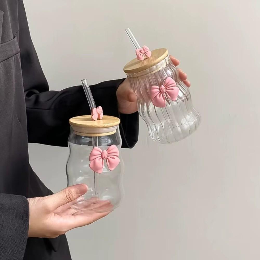 Mit Strohglasbecher mit Deckel Wellendesign Saftbecher Valentinstagsgeschenk Kaffeetasse Milchbecher