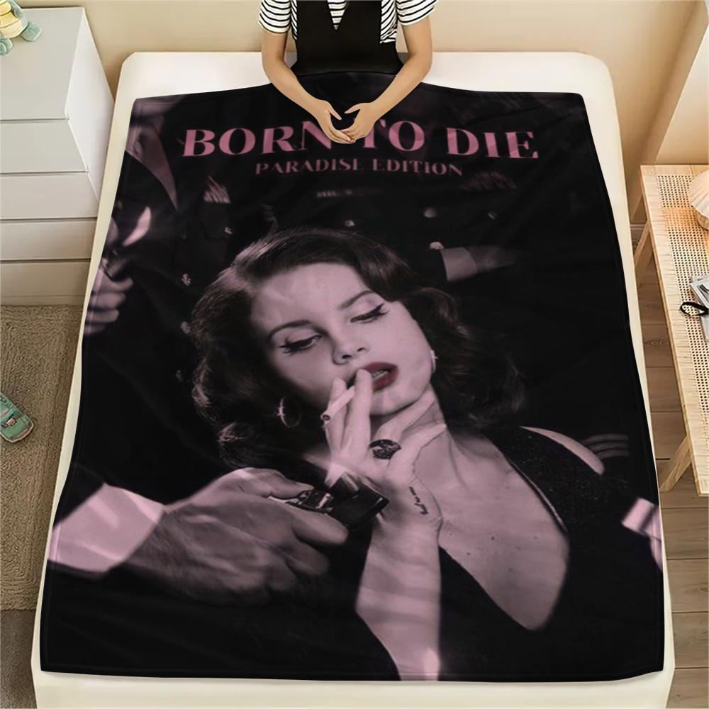 1pz Coperta in Flanella con Stampa Lana Del Rey, Alta qualità Confortevole per Tutte le Stagioni, Decorazione per la Casa, Calore e Comfort, Perfetta per Regali di Natale