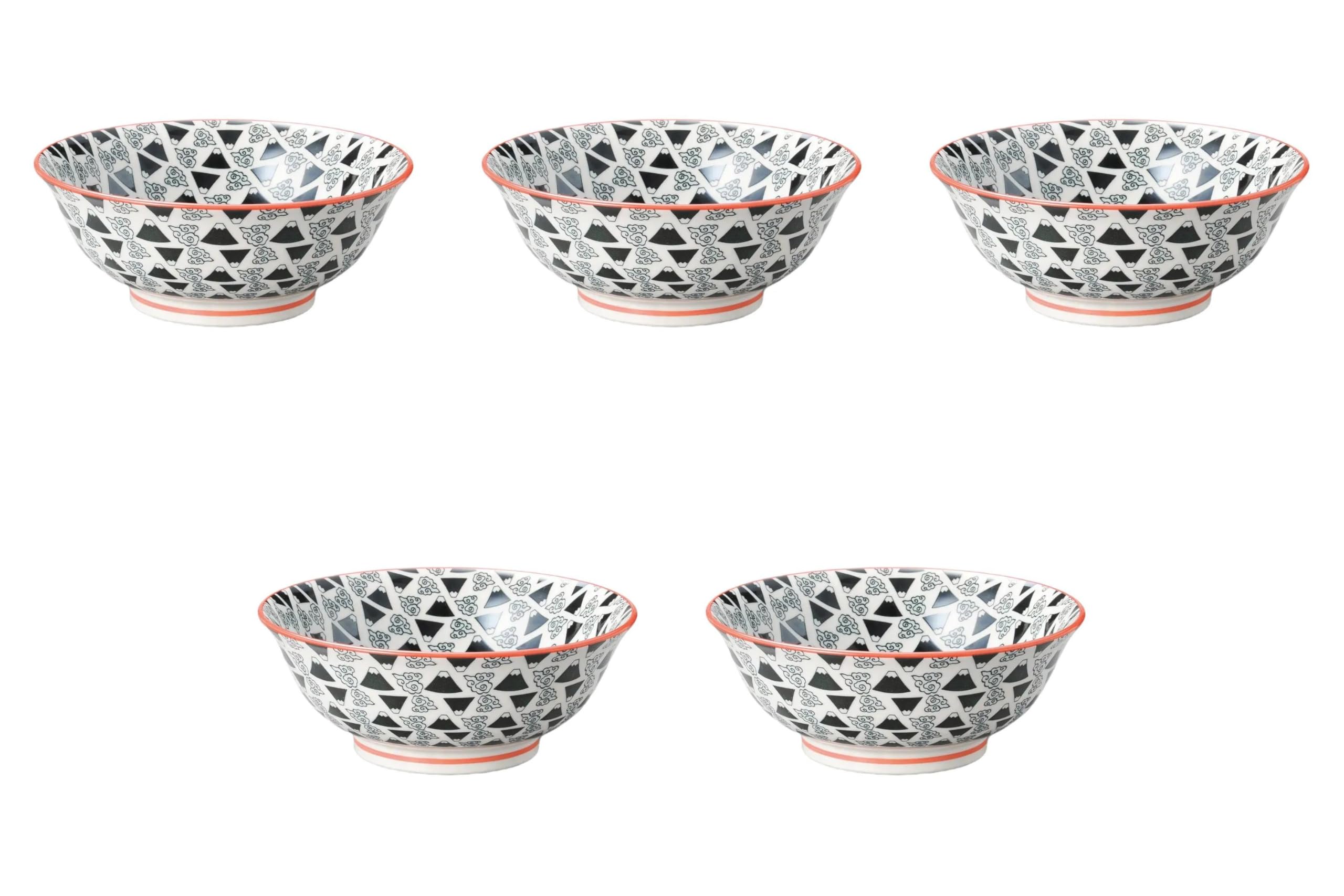 

Set of 5 Mount Fuji Round Ramen Bowls x Ramen Bowls by Setomonohonpo [20.7 8cm]