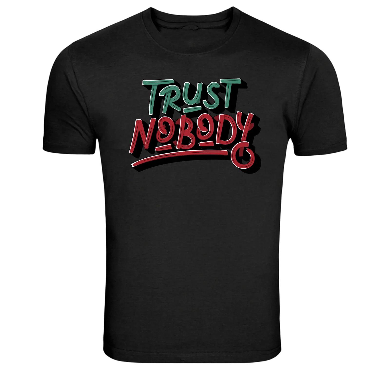 Trust Nobody Bold Street Typography Graphic T-Shirt M