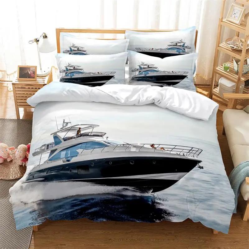 Modern Style Bed Cover Sets 2/3pcs Print Travel Scenery King Size Bedding Set Quilt Cover With Pillowcases Bed 100% High Quality