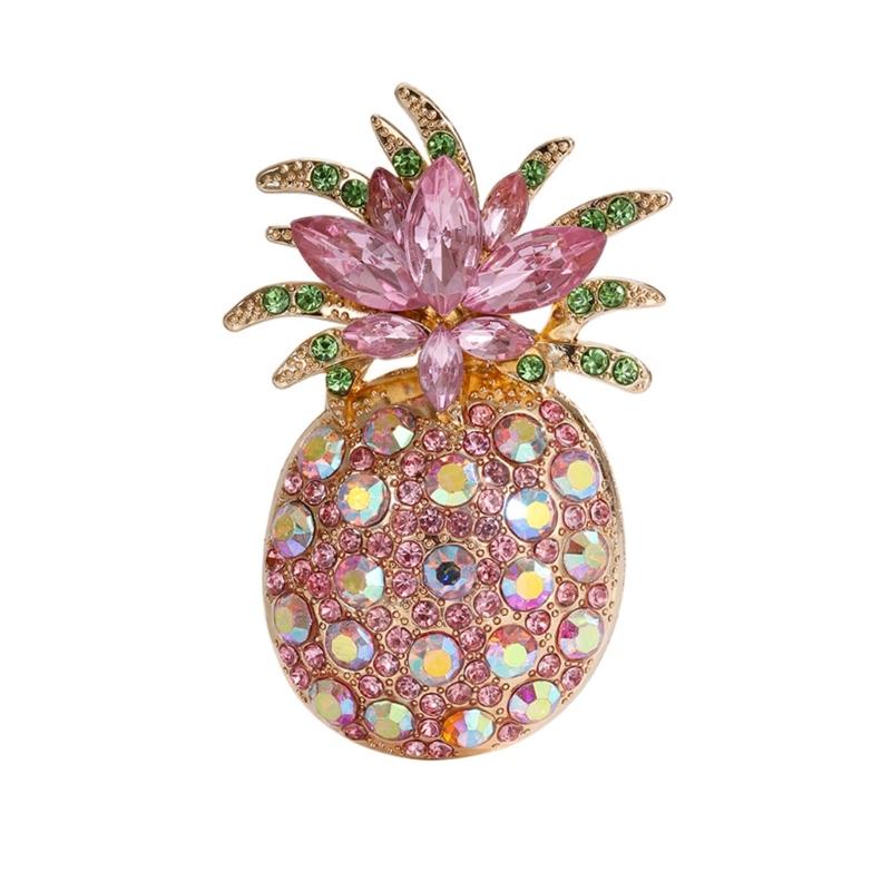 

Sparkling Rhinestones Pineapple Brooch Featuring Vibrant Enamel Design Perfect For Fashion Accessory Gift