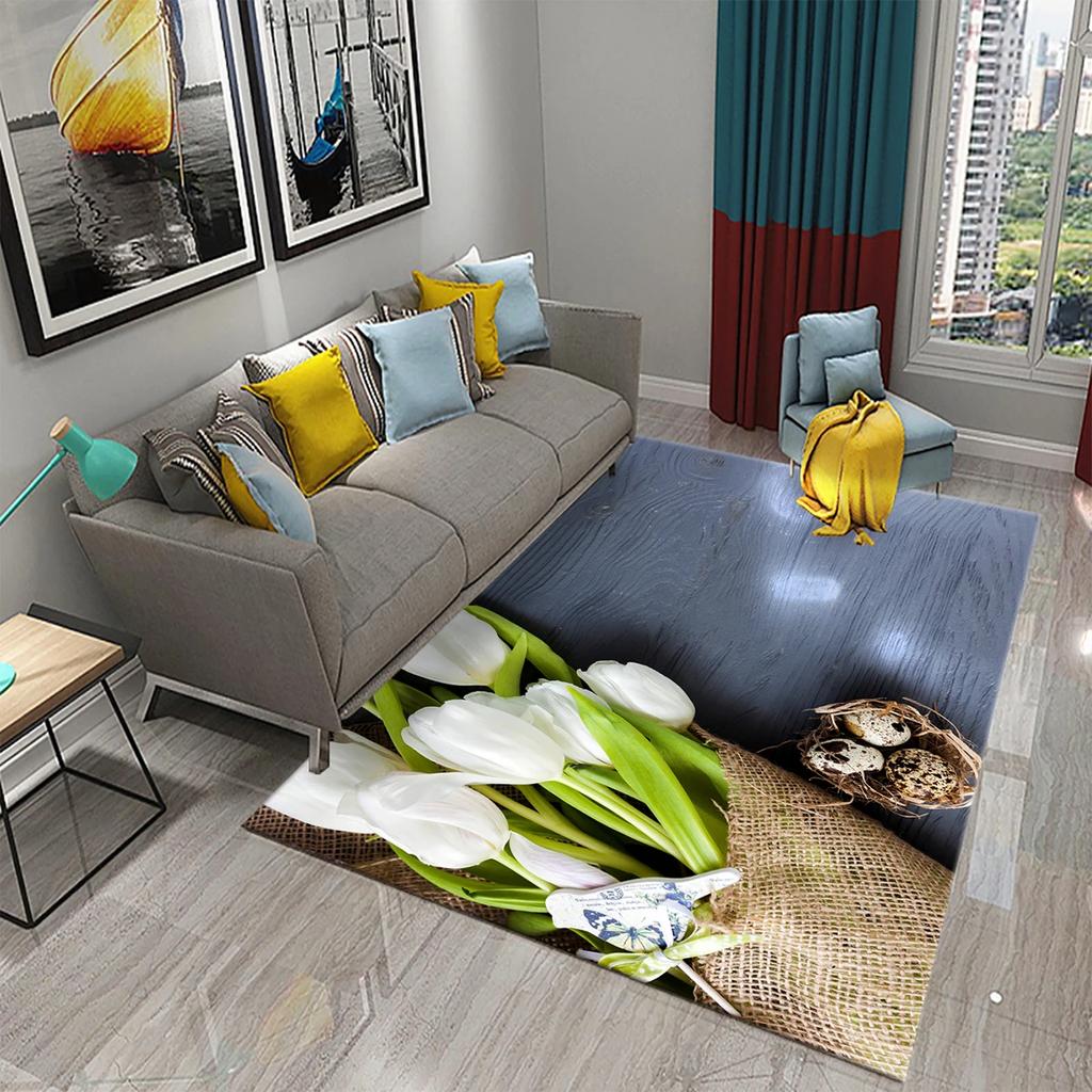 Dielen und Blumen Teppichbrett Blumiger Teppich Retro Landhausstil Rechteckige Bereichsteppiche Yogamatten Schlafzimmer Wohnzimmer Dekor Fußmatte