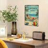 Metal Sign Vintage Tiki Bar Beach Scene Wall Art Decor for Living Room