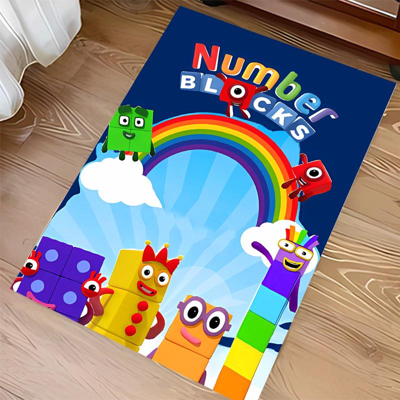 Number block Print Area Rug - Soft, Washable Non-Slip Indoor Mat for Office Chairs, Living Room, Home Office Decorative Rug