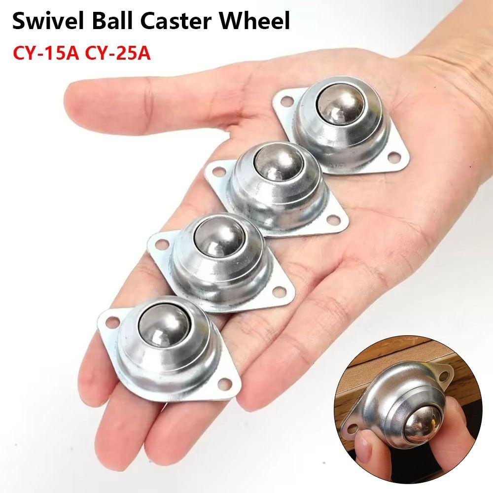 1Pcs CY-15A CY-25A Swivel Ball Caster Wheel 304 Carbon Steel Nickel Plated Universal Ball Caster 360 Degree Swivel