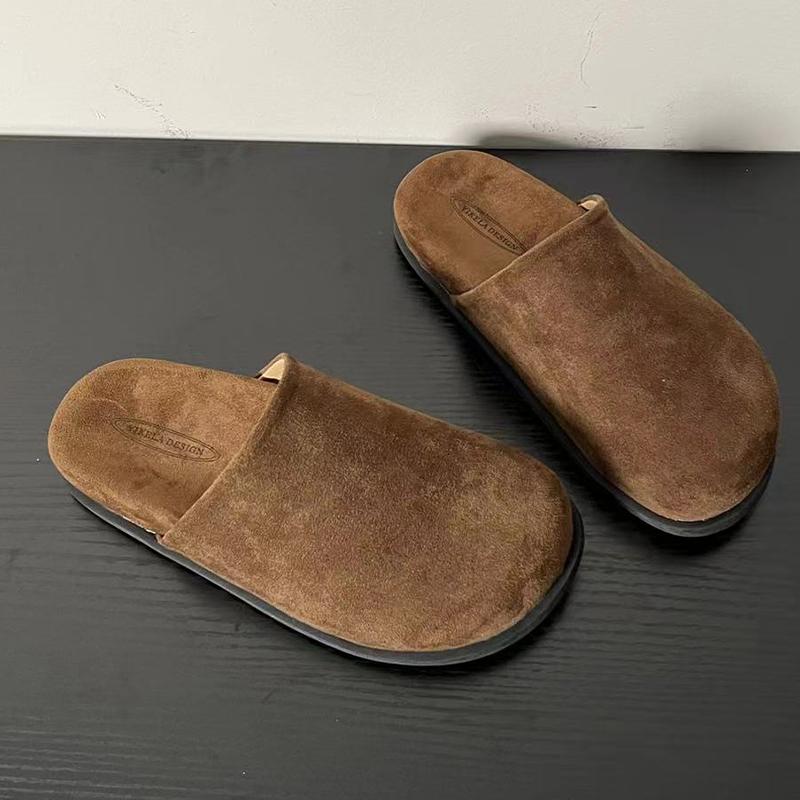 Fashion Flats Women Mules Shoes Suede Casual Slingback Slippers Fashion New Autumn 2025 Dress Cozy Walking Brand Zapatillas De Mujer