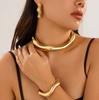 Design Metal Wave Glossy Open Collar Choker Fashion Irregular Lava Bracelet Women