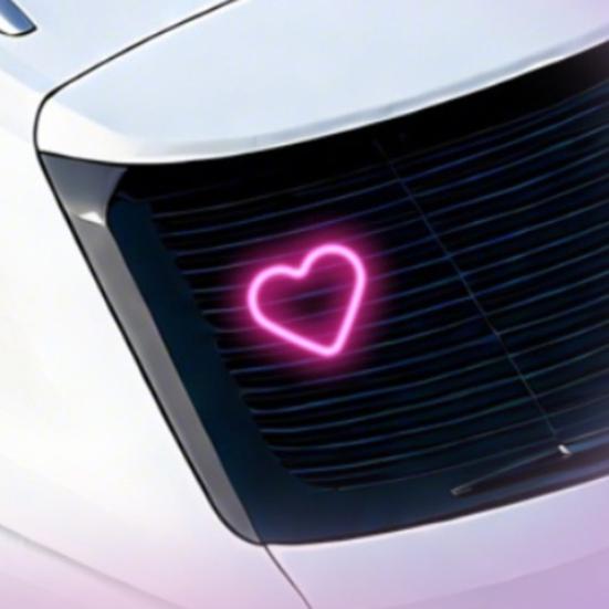 Solar Heart Shape Neon Light for Car Window Waterproof LED Mood Lamp with Suction Cup Romantic Atmosphere Decor