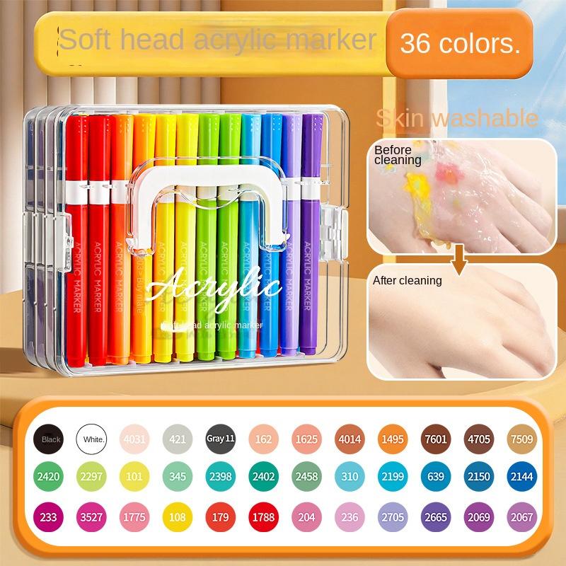 12/24/48/60/84Color Acrylic Brush Markers Set, Liquid Ink Art Acrylic Paint Markers Set for Art and DIY Craft No Box
