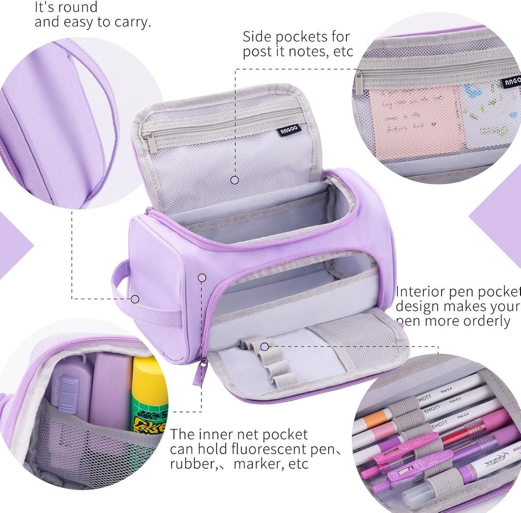 Large Capacity Pencil Case for Multiple Uses Large Storage Stationery Organizer Marker Bag for Adults, Office Use