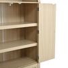 Credenza in intreccio di vimini stile ad arco, doppio cassetto, credenza vintage per soggiorno e camera da letto, armadio contenitore