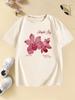 Graphic Flower Design T Shirts Fashion Kids Childrens Tshirt Girls Summer Spring Casual Top Tee