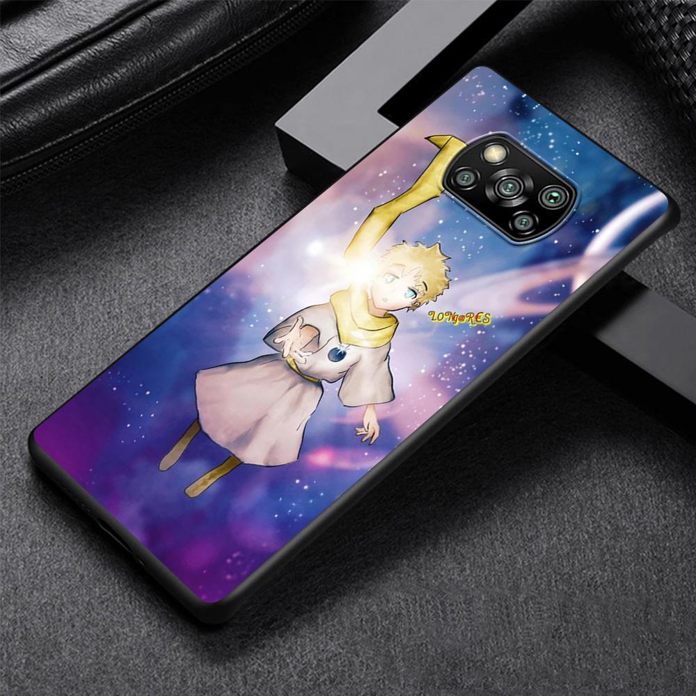 

Чехол «Маленький принц» с аниме «Космос» для Xiaomi Poco X3 NFC M3 X4 Pocophone F1 M4 Pro F4 F3 GT, черный чехол из ТПУ для телефона Redmi Note 11 9S Pocophone F1