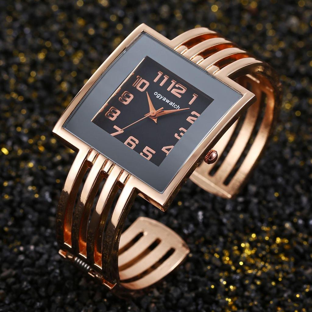 New Fashionable Women's Bangle Watch Ladies' Square Watch Stainless Steel Watch Women Quartz Watches