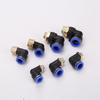 Copper Air Hose Quick Connector, 90° L-Shaped Right Angle, PL4-M5 8-02 12-04