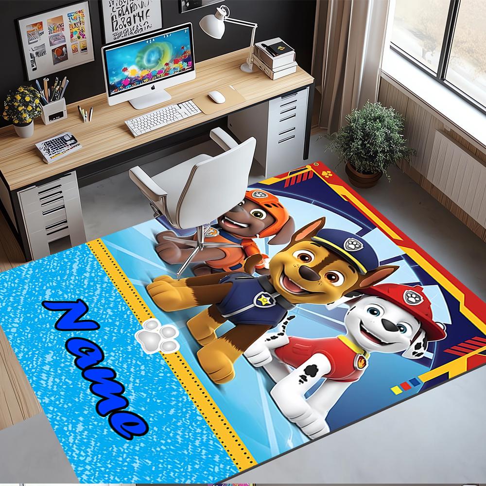 Custom Name PAW Patrol Printed Carpet,Rug for Office Chair Living Room Bedroom Kitchen Room Decor Gifts.