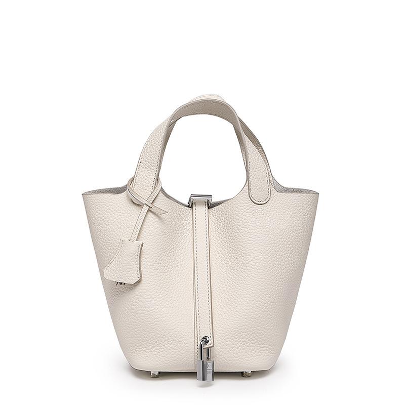 [New] High-quality First-layer Cowhide Niche Vegetable Basket Handbag Female, Genuine Leather Large-capacity High-end Bucket Bag