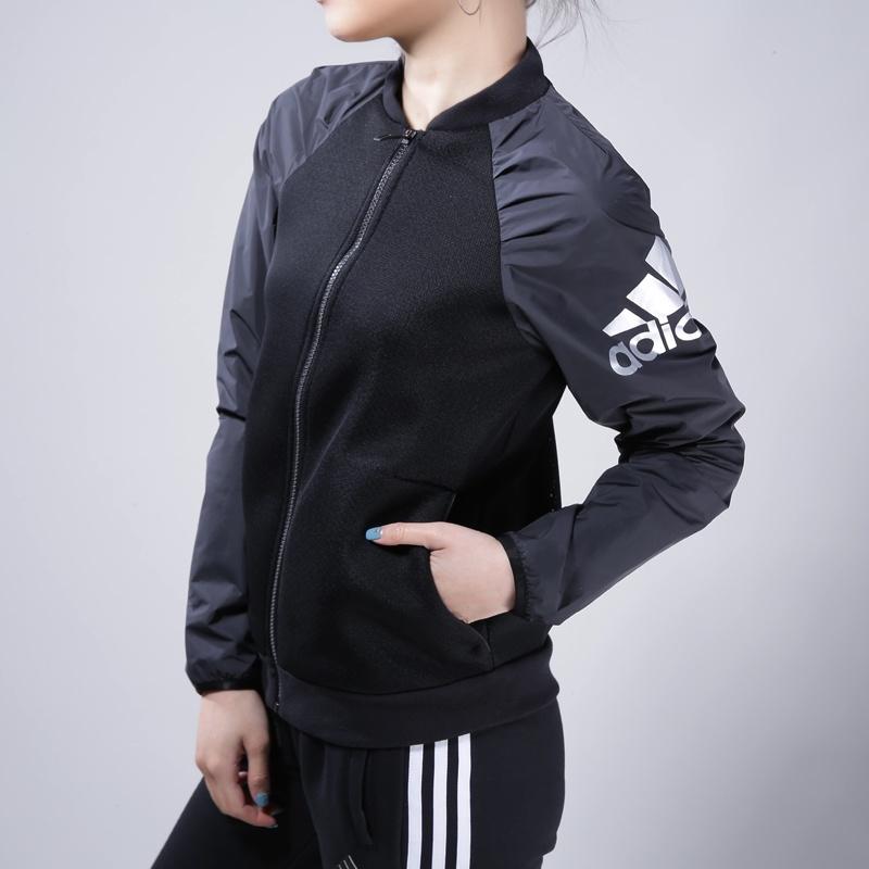 Adidas Jackets Women's Black Stand Collar Moderate Pilot DN3169