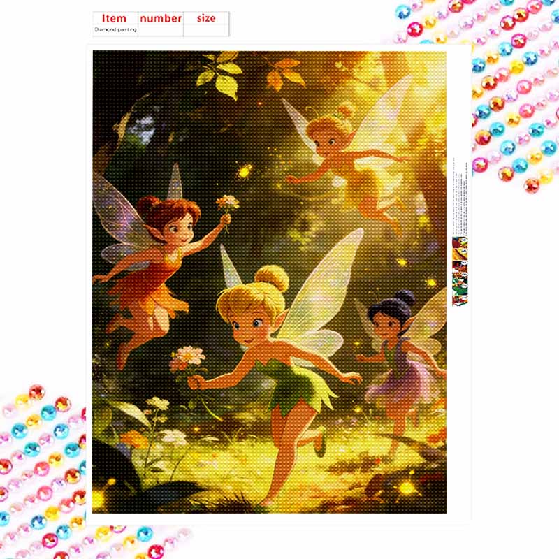 Disney Tinker Bell Fairies Diamond Painting Art Kit Handmade DIY5D Home Decor Gift