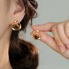 Tiger Eye Hoop Stud Earrings - Retro Light Luxury 2025 Women's Trendy Accessories