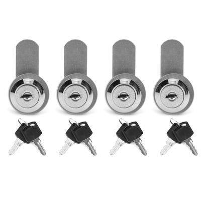 4Pcs Cam Lock Toolbox Drawer Cabinet Locker Replacement Tubular with Keys for Trailer RV 15mm Dia