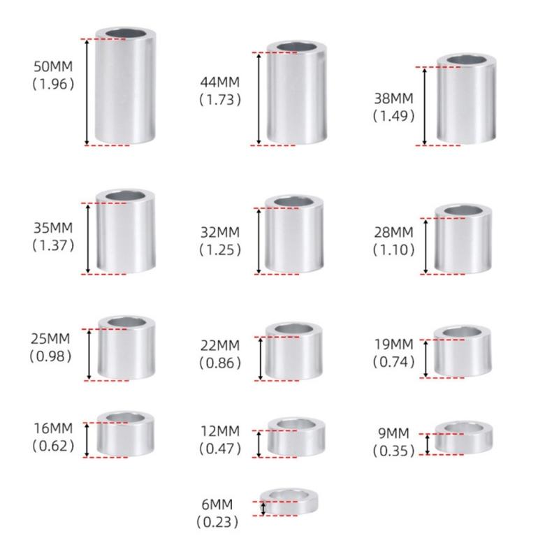 Metal Wheel Axles Spacer Wheel Axles Spacers ID 1/2in OD 1-1/2in Motorbike Accessory Easy Installation for 2008-2024