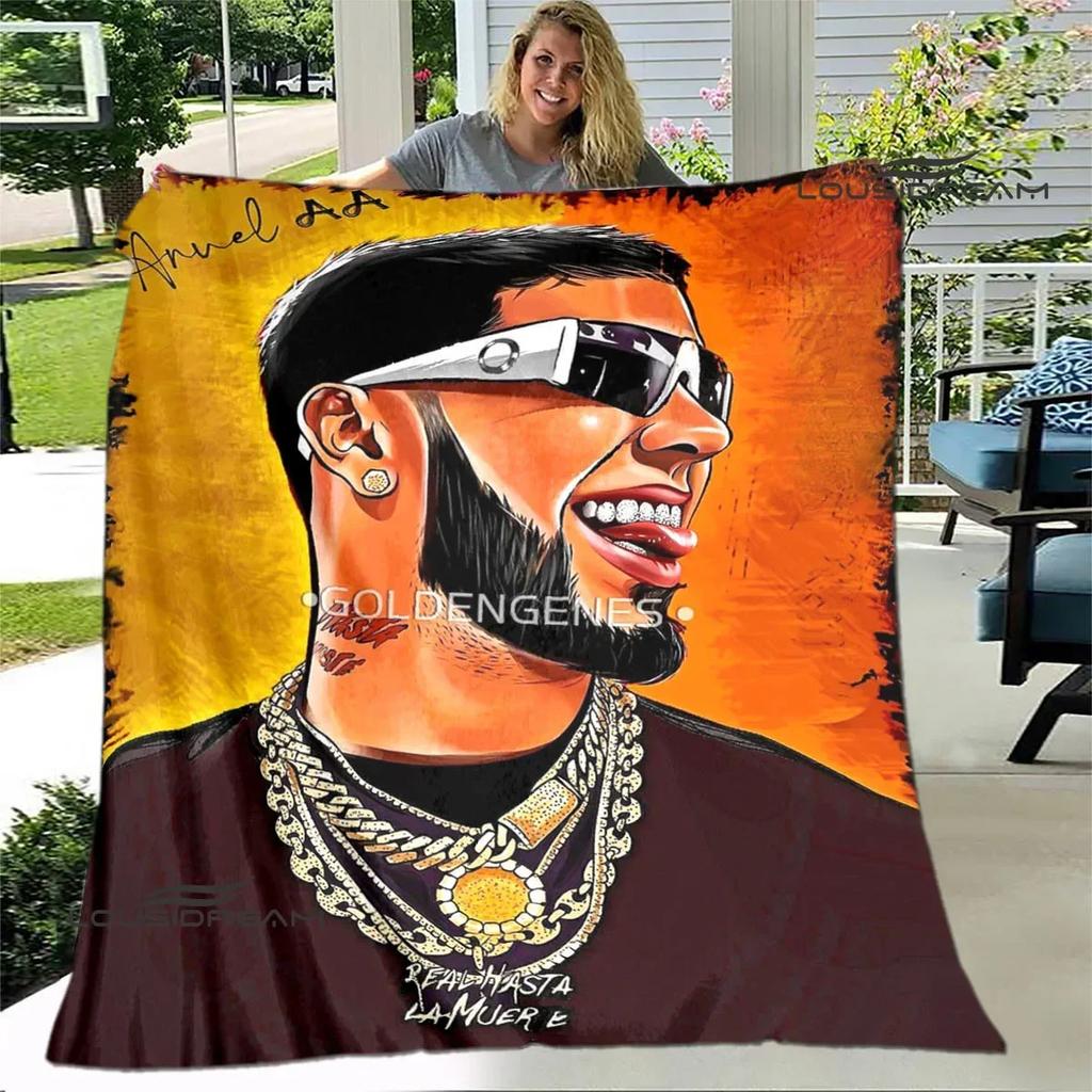 Rapper Anuel AA printed blankets Flange Warm blanket soft and comfortable home travel bed blanket picnic blankets birthday gift