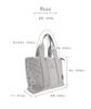 Lizdays Quilted Tote Bag for A4 Size Women, (Light Gray)