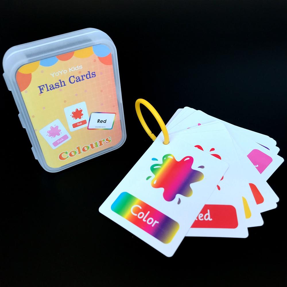 Montessori Toys for Children Early Learning English Flash Cards Educational Toys Kids Cognition Word Card Shape Animal Color Toy