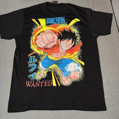Bandai One Piece Luffy 5 Manga Rare God Pattern Printed Men's and Women's Crew Neck Plus Size Short Sleeve T-Shirt Tops