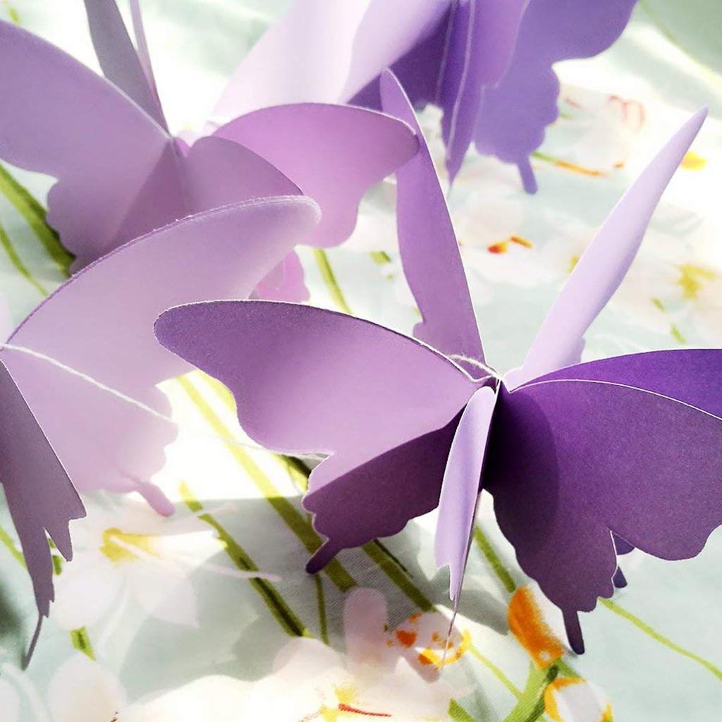 CIEOVO Butterfly Hanging Garland 3D Paper Bunting Banner Party Decorations Wedding Baby Shower Home Decor Purple 4 Pack, 110 Inch Long Each