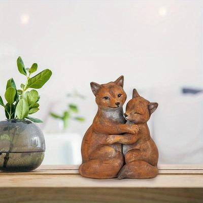 Creative Love Animal Hug Statue Resin Crafts Animal Love Couple Cuddling Figurine Weddings Anniversaries Gifts Birthday Home Decortions