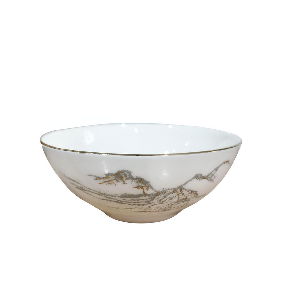 Luxury Gold Rim Bone China Tableware Set: Elegant Ceramic Plates, Bowls, and Dishes for Home and Hospitality Use