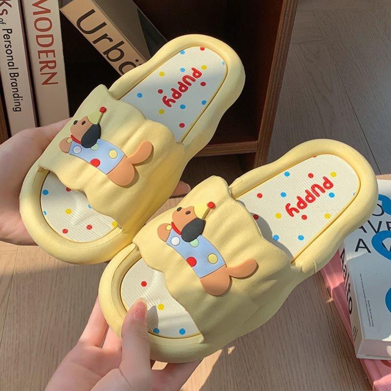 2025 Cartoon Puppy Slippers: Cute Summer Indoor Footwear with Soft Soles for Women and Students