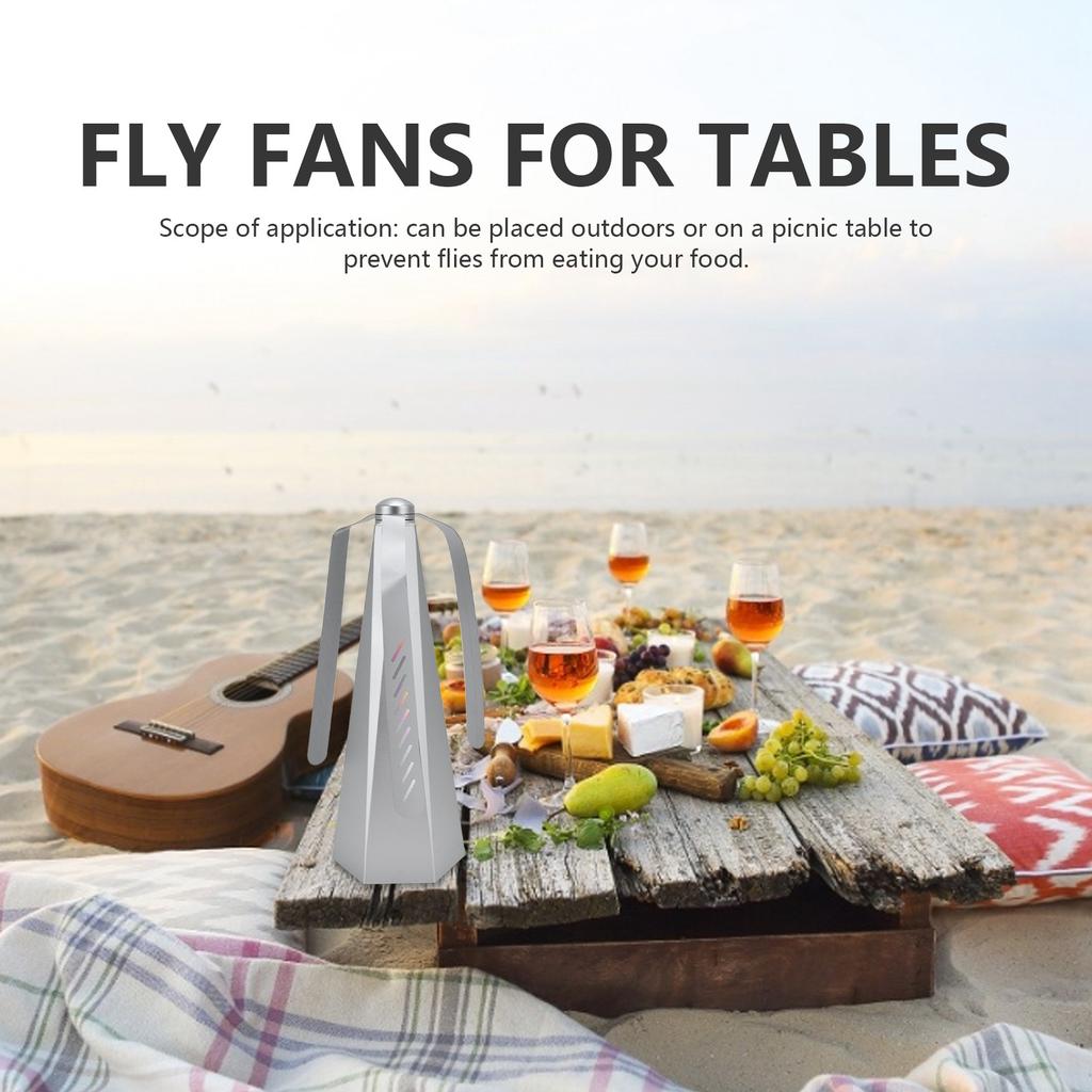 Fly Fan USB Power Supply Light Weight 3 Blades Outdoor Bug Repellent Tool for Picnic Table