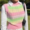 New Women's Color Striped Vest Knitted Sweater in  and Winter