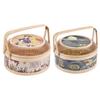 Moon Cake Basket Decorative Large Capacity Hand Made Storage Food Round Colorful