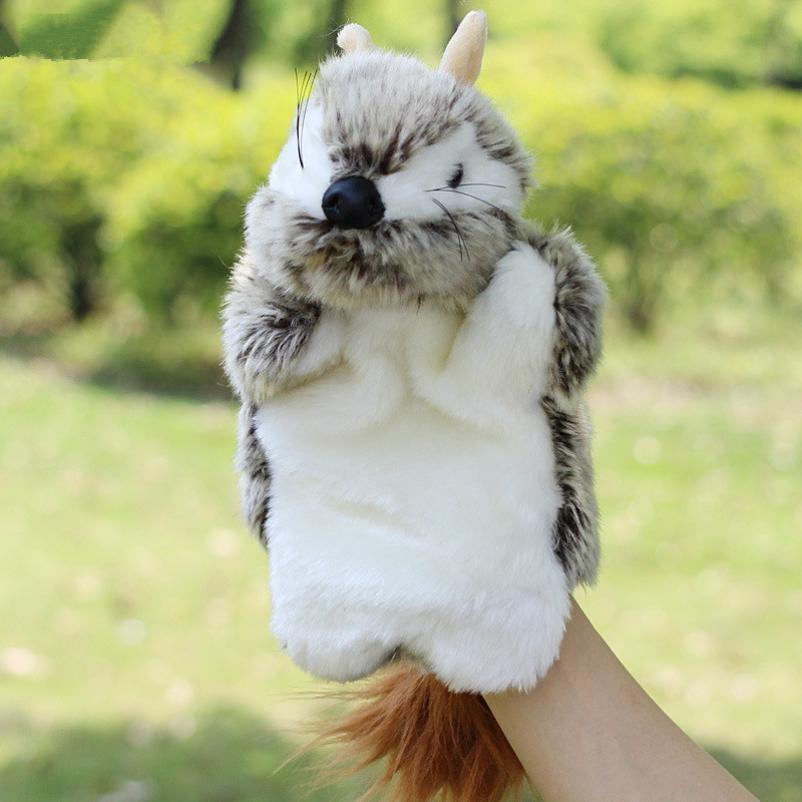 Animals Squirrel Plush Hand Puppet, Baby Kids Gift 27cm