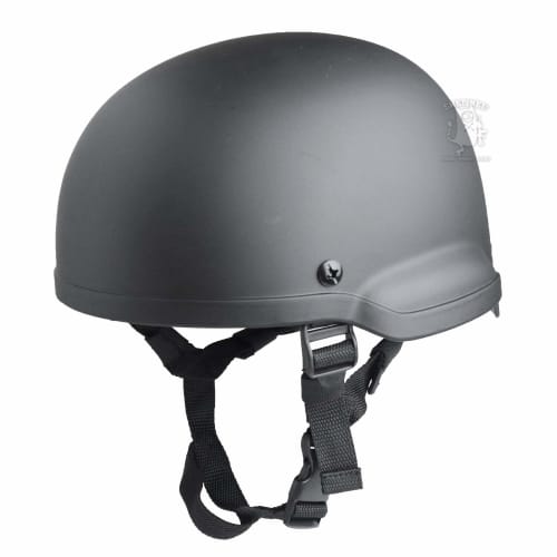 MICH2002 Type 4-Point Chin Strap Helmet Black with Ears