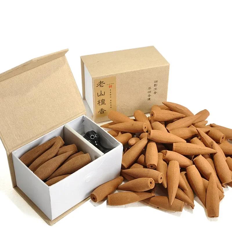 

Oversized 30 Minutes Long Burning Backflow Incense Cones, 22 Pcs Laoshan Sandalwood Aroma Incense 1 BOX