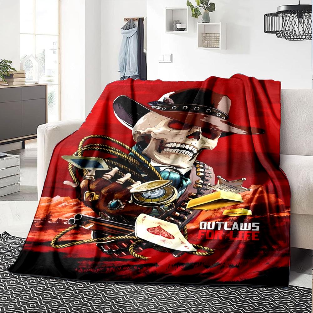 1pc Red Dead Redemption Blanket, Gift, for Men and Women, Soft Blanket, Good for Sofa Bed Couch Travel, Lightweight Flannel Blanket