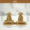 Aluminium Pair of Yoga Monkey Candle Holder for Home Decoration | Antique Gold Decorative Stag Candle Stand for Home Decor